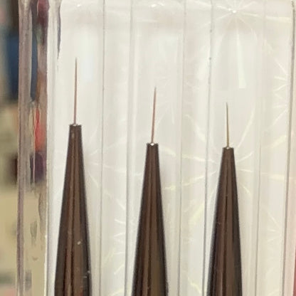 Detail Liner Nail Brush Set - 3 Pcs