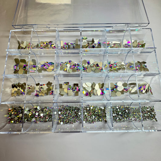 24 grit-AB high quality rhinestone box Bling for nails