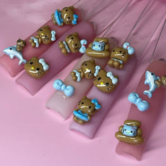 14 pc Summer Tan HK BLUE MIX nail charm