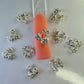 10 PCS Silver Cherry Diamond Nail Charms - Luxury Rhinestone Nail Art Decoration