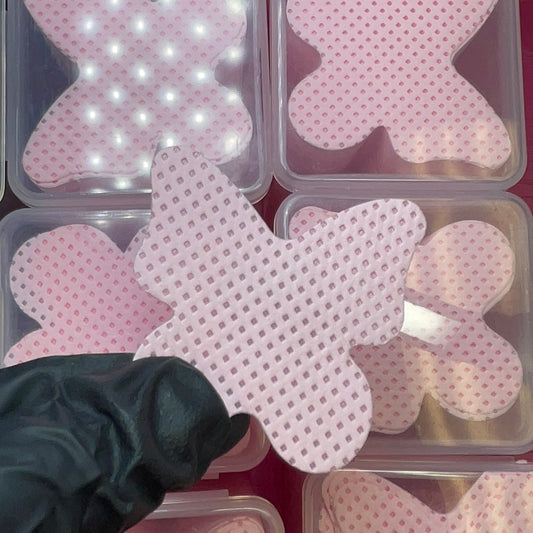 200 pcs BUTTERFLY  Lint Free Wipe -  box PINK