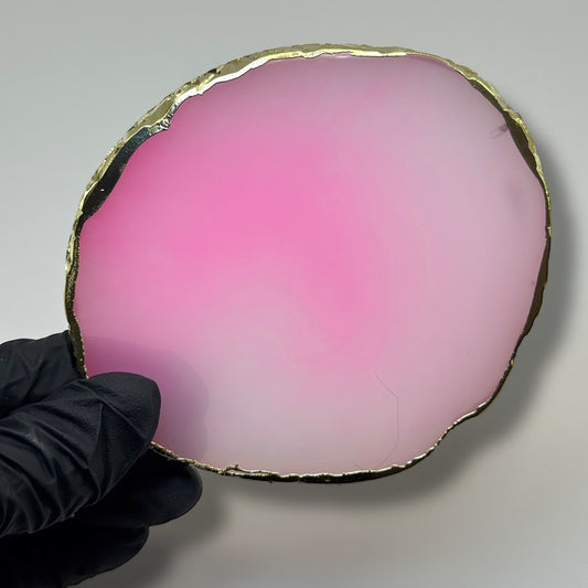 1 pc pink circle-Shaped Glass Nail Art Palette