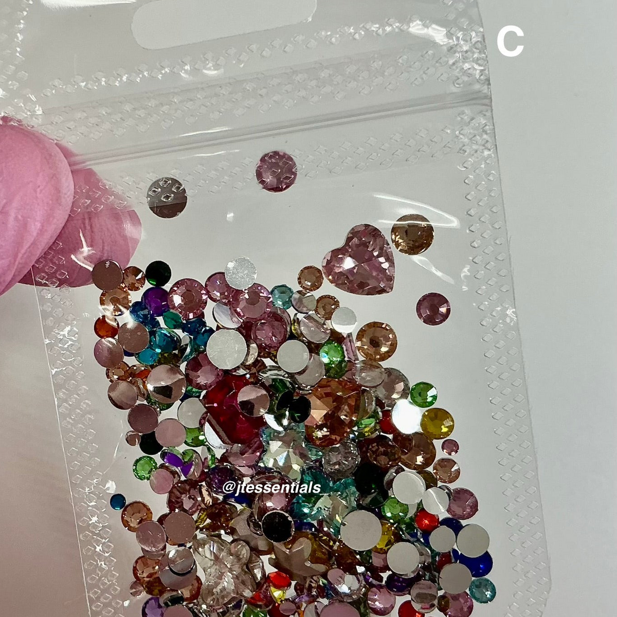 Rainbow color Mixed flat-back rhinestone/gems