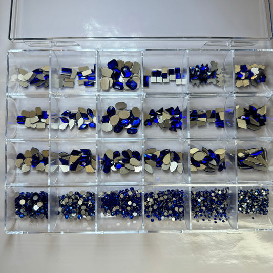 24 grit-Blue high quality rhinestone box