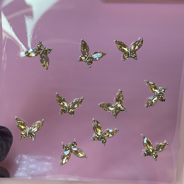 10 PCs Crystal butterfly - Champagne