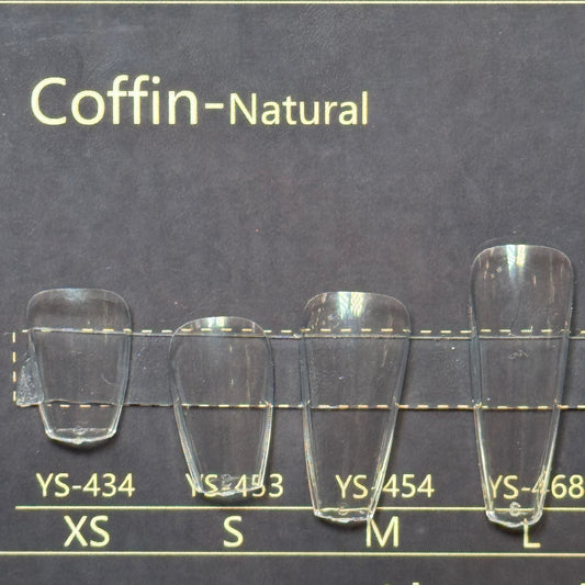 Full Cover Soft Gel Nail Extensions – 15 Sizes Box (Coffin-Natural)