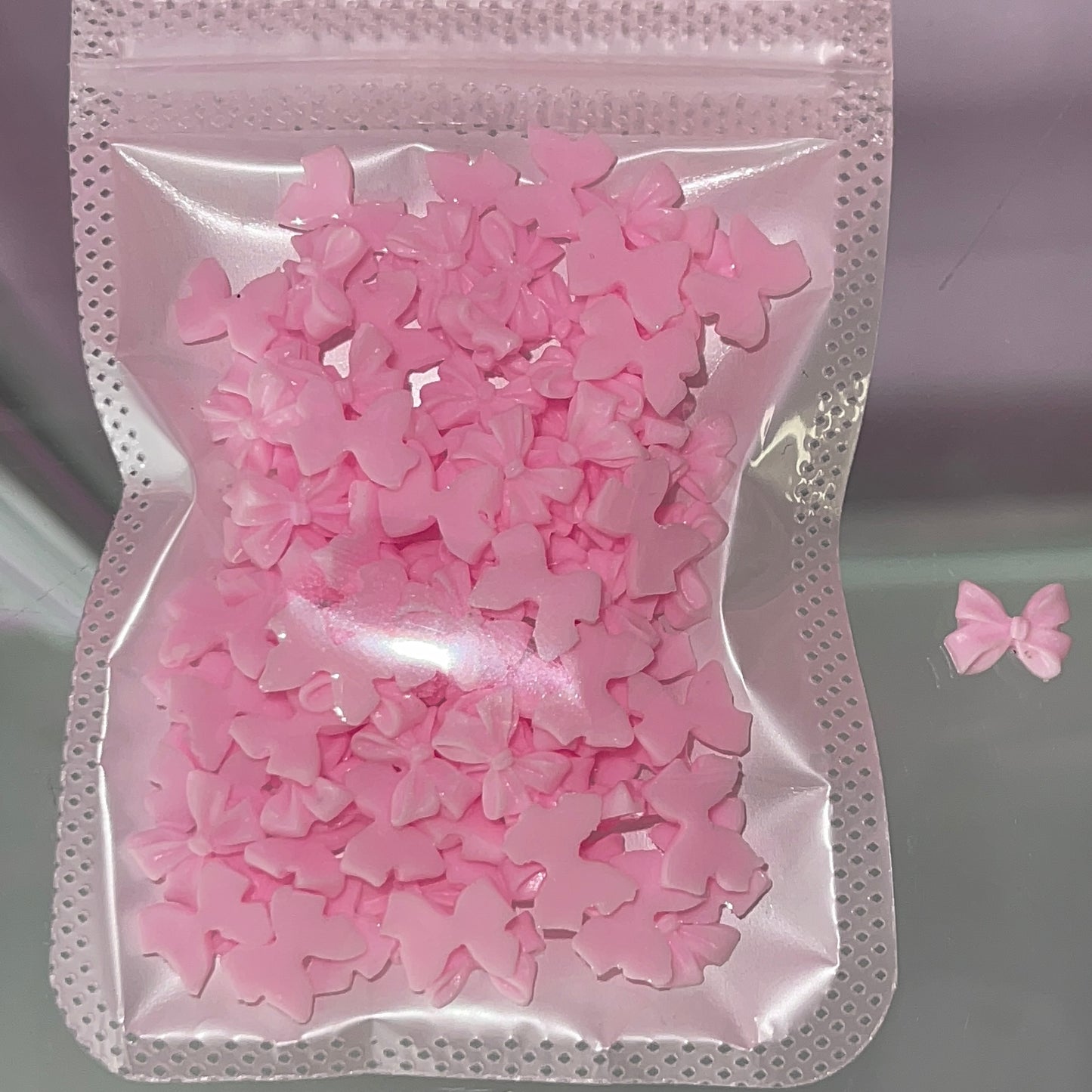 100 PC BOW CHARMS |PINK 02