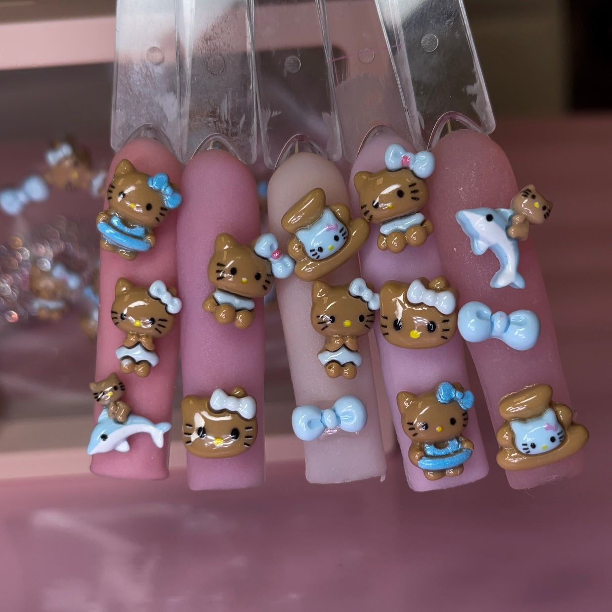 14 pc Summer Tan HK BLUE MIX nail charm