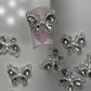 10 PCs Silver butterfly Charm w/ silver Rhinestone