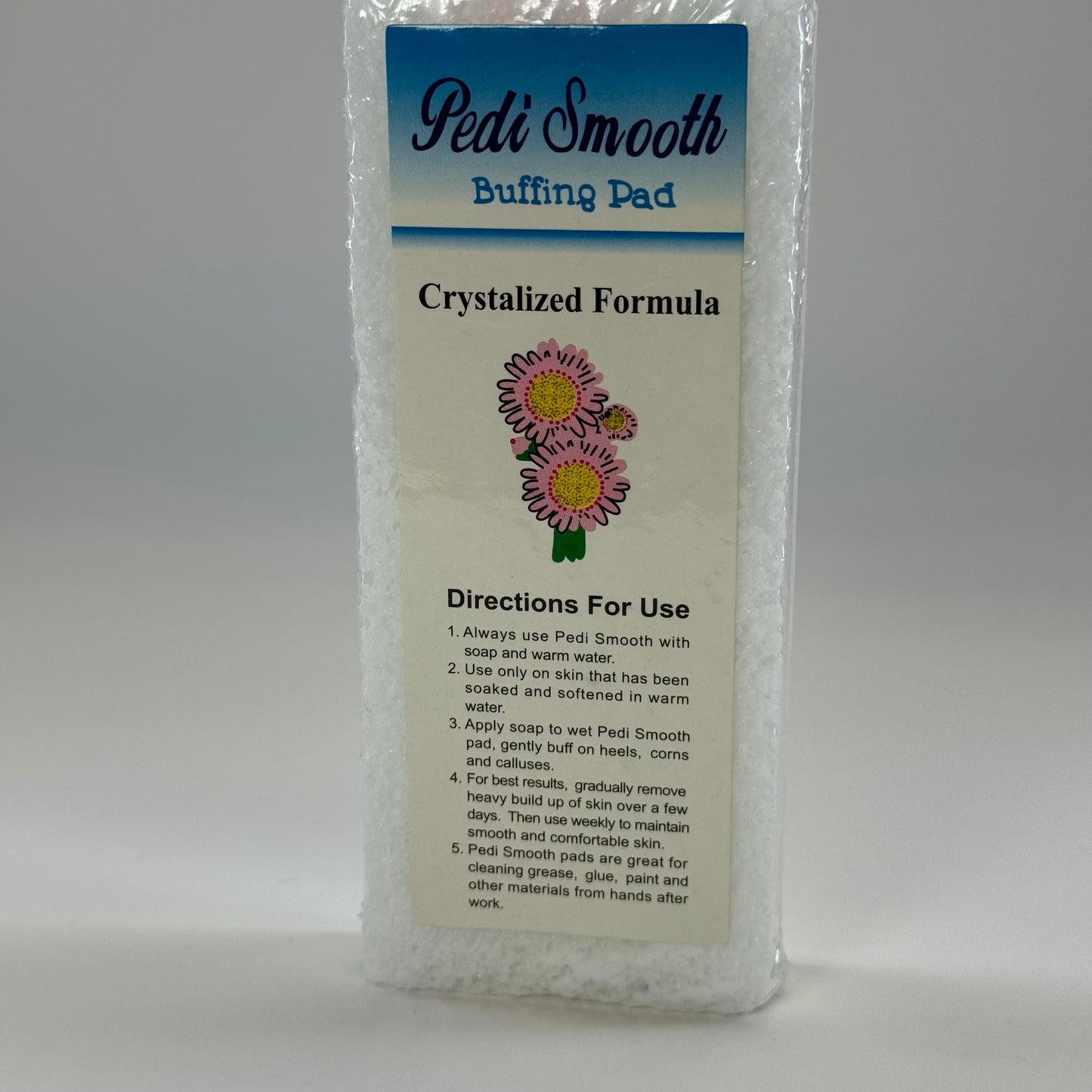 Crystal Pedi Smooth Buffing Pad - Professional Pumice Bar for Callus & Dead Skin Removal