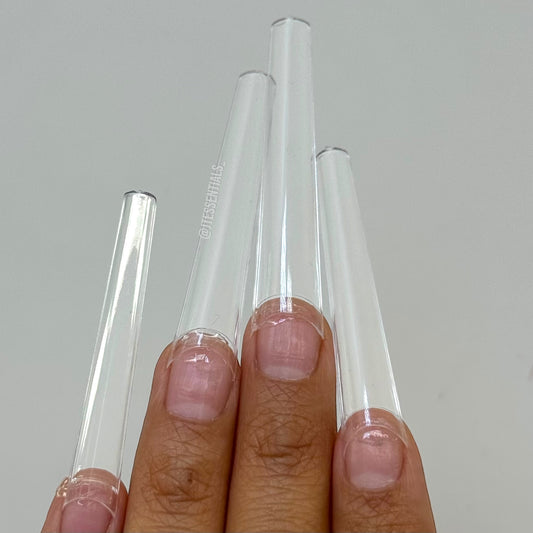 3XL Extra Long Straight Coffin Nail Tips – Half Cover, 504 pcs Box