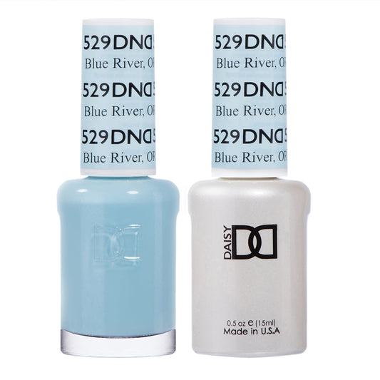 DND #529 Blue River – Soothing Blue Gel & Regular Polish Duo | Long-Lasting Salon Finish