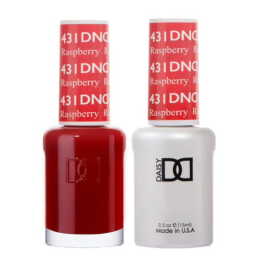 DND Gel Polish #431 – Raspberry | Rich Berry-Toned Gel Duo with Matching Lacquer