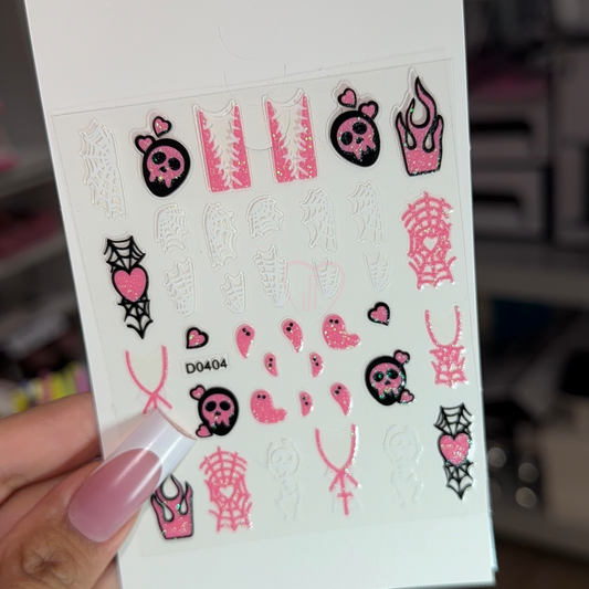 Halloween pink sticker -D0404
