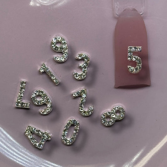 SMALL Numbers 0-9 Nail Charm Silver – Perfect for Customizable Nail Art!