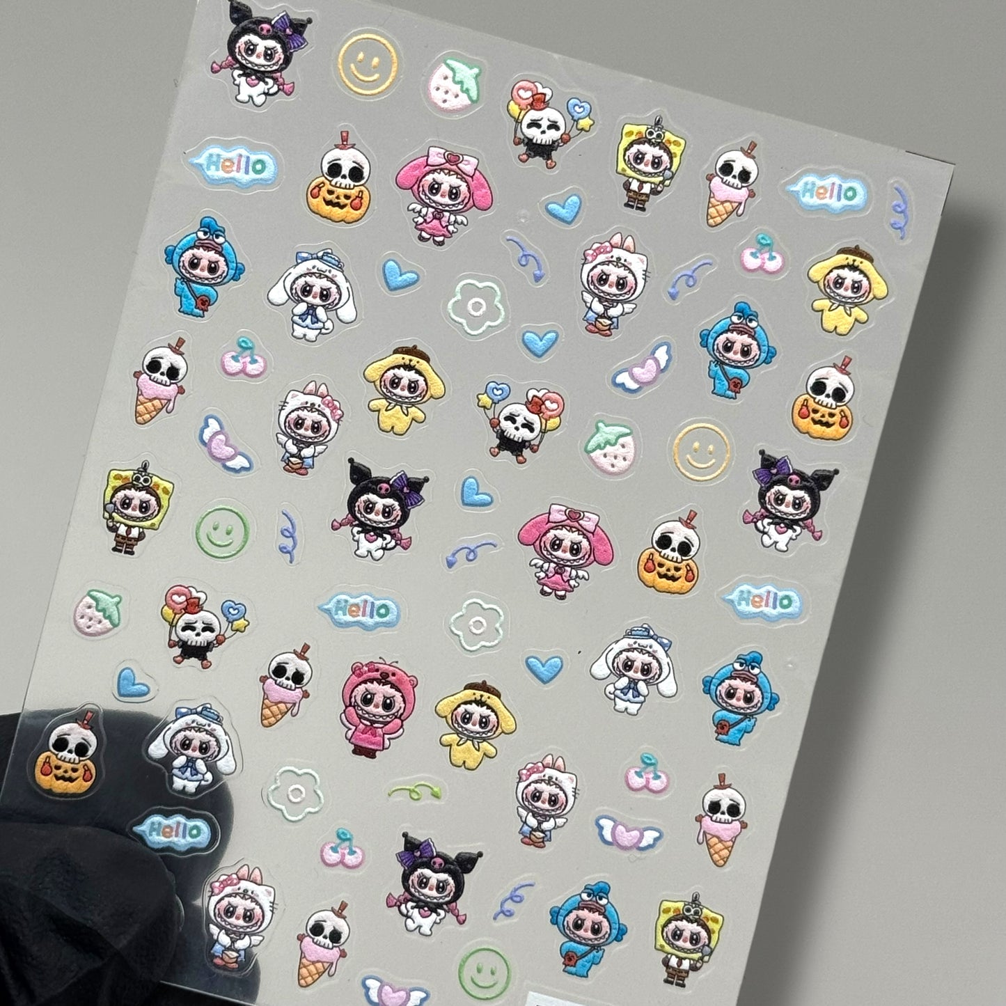 Labubu Sanrio Nail Stickers – Kawaii TC-574 Cartoon Decals for Nail Art