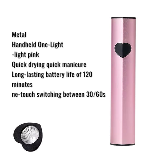 Pink Heart-Shaped Handheld UV LED Nail Lamp
