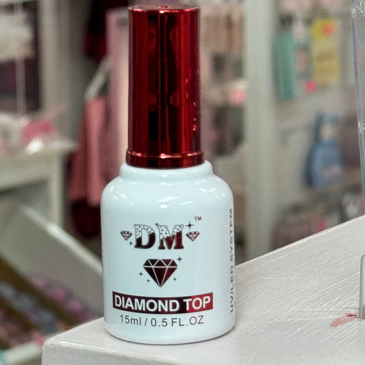 DM Diamond Top Coat Gel 15ml no wipe high gloss nail finish professional UV LED