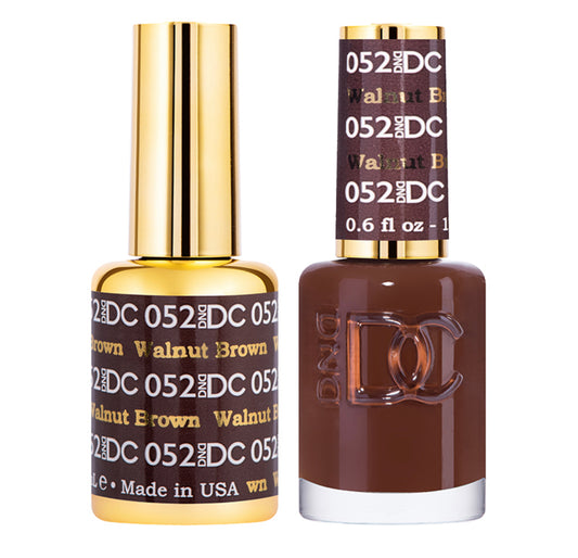 052 DC Gel Polish – Walnut Brown | Rich, Long-Lasting Chocolate Gel Color by DND