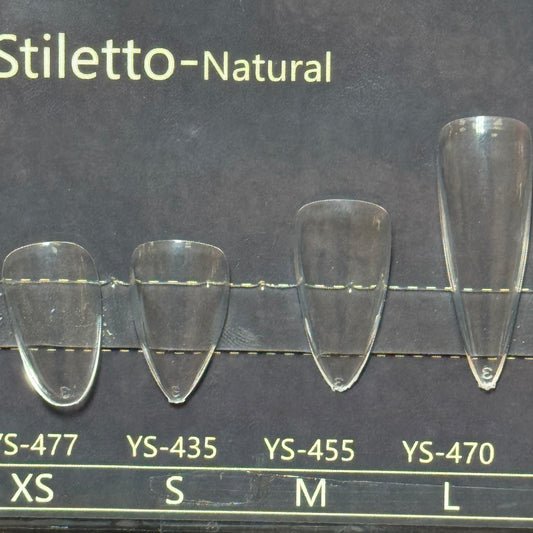 Full Cover Soft Gel Nail Extensions – 15 Sizes Box (Stiletto-Natural )