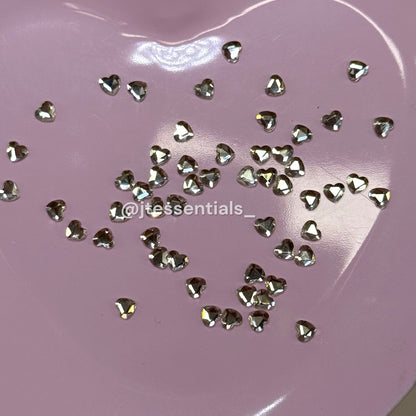 50 pcs- Heart Crystal Nail Rhinestones