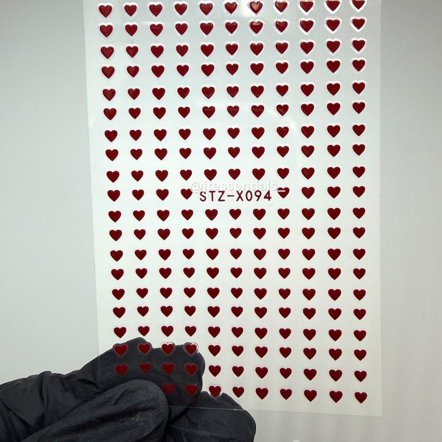 Mini Red Heart Nail Stickers | Valentine Nail Art X094