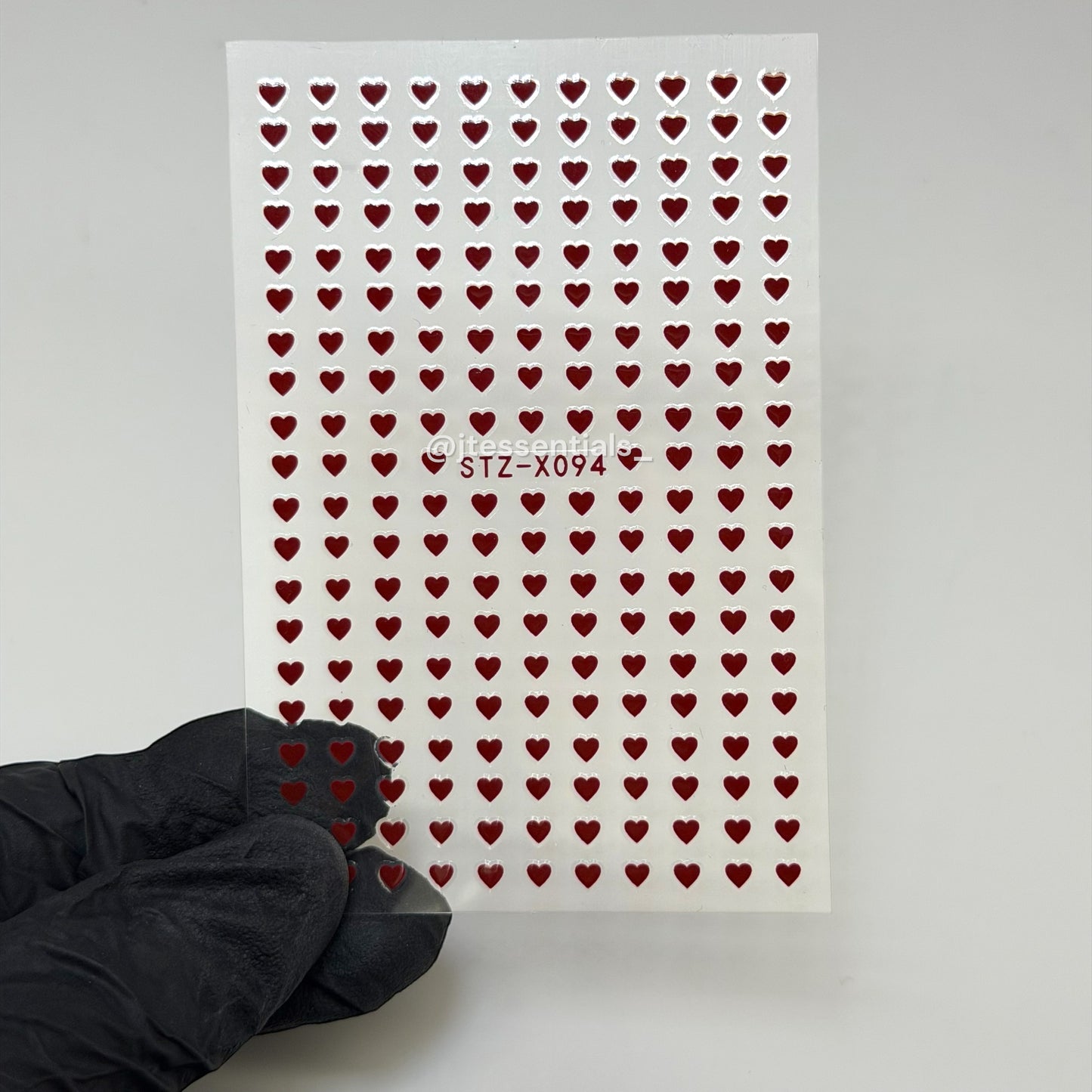 Mini Red Heart Nail Stickers | Valentine Nail Art X094