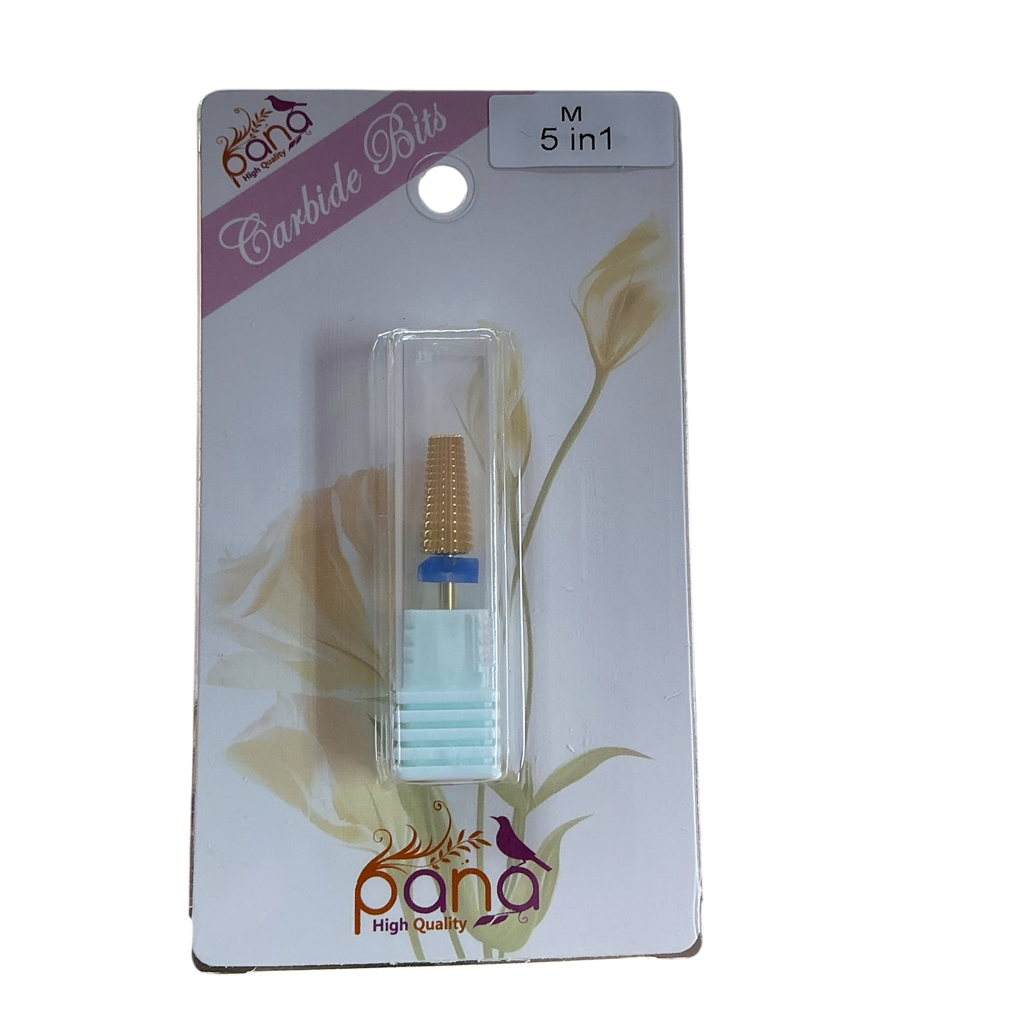 PANA|5-in-1 Medium Coarse Nail Drill Bit – Multi-Directional Carbide Bit for Acrylic Removal, Shaping & Surface Work