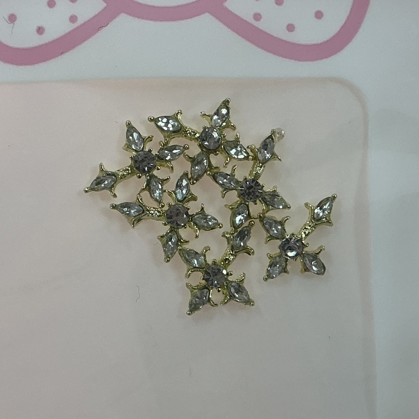 02 Gold Cross Nail Charms – (aprox 6 pcs)