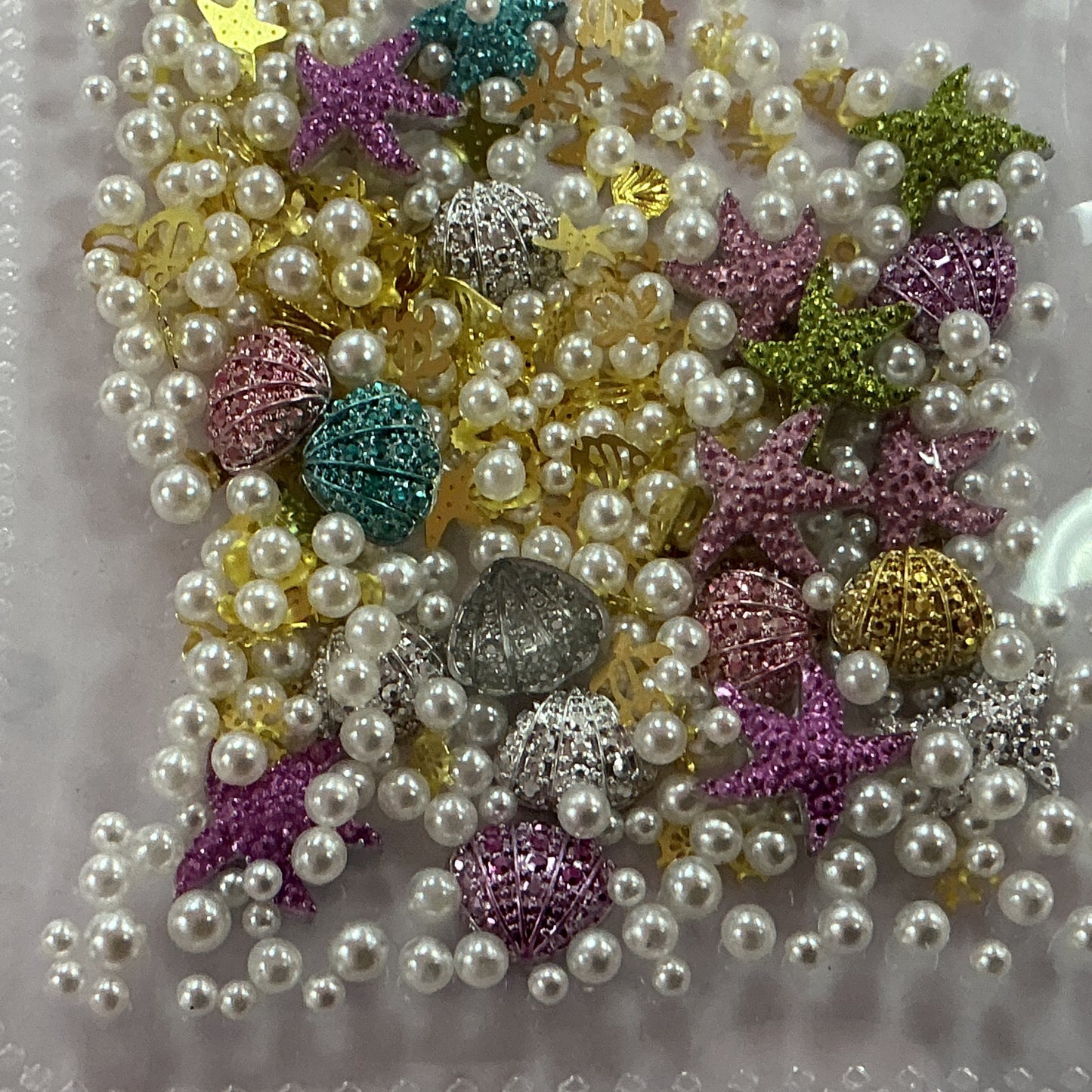 Ocean Nail charms-starfish, seashells, pearls