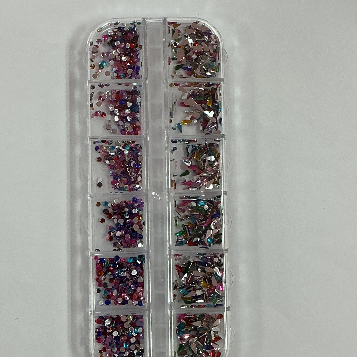 Mixed Shape Rhinestone Nail Art Set – Colorful Crystal Charms Box