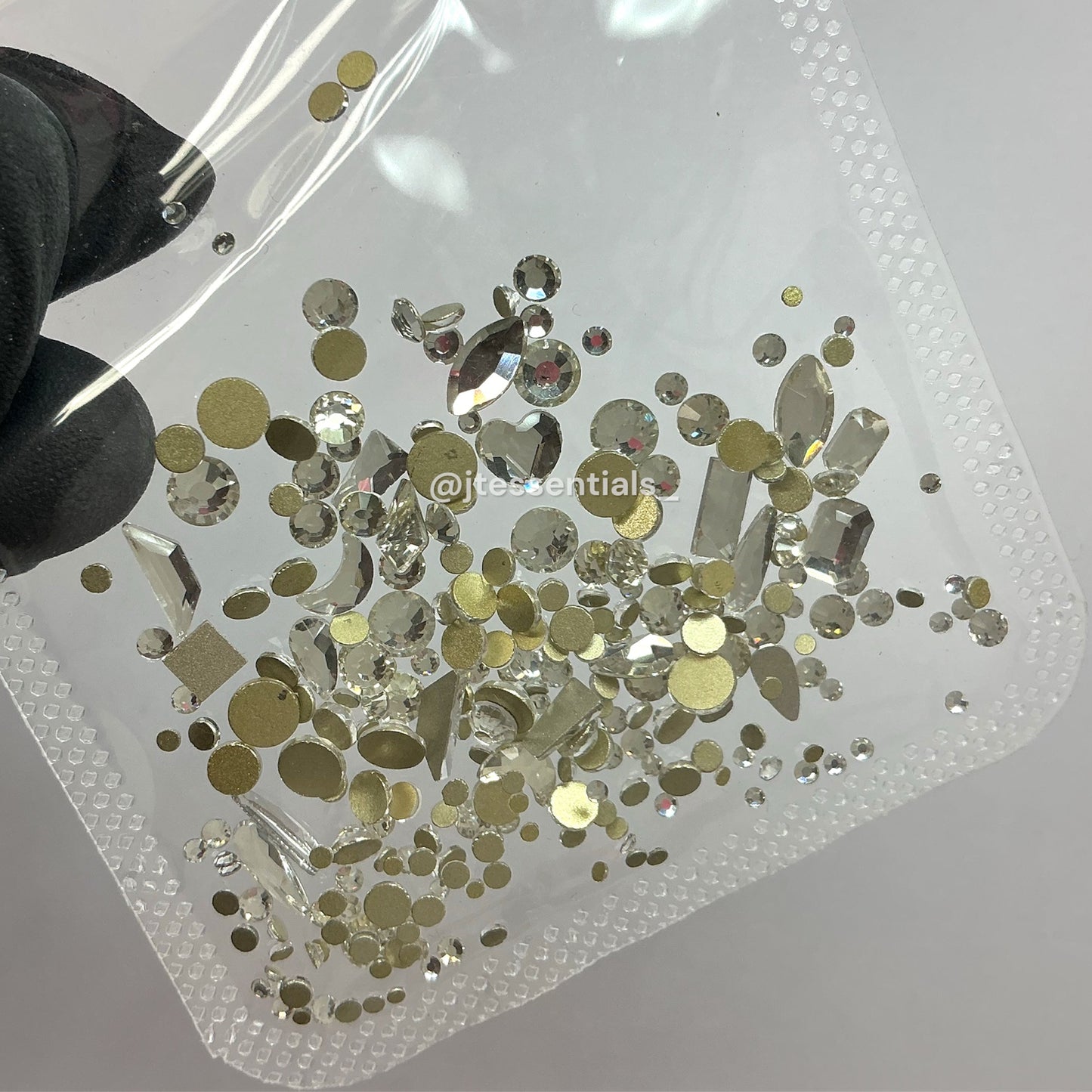 Silver Rhinestone Mix- nail crystals decoration bag