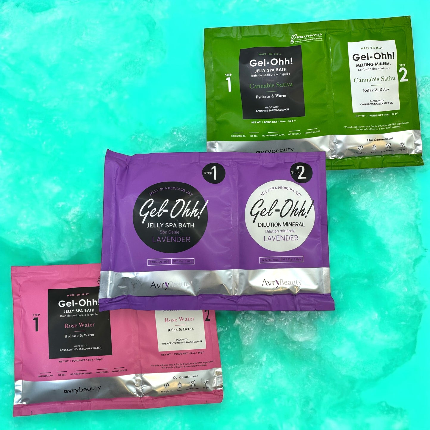 AvryBeauty Gel-Ohh Jelly Spa - Luxury Pearl Infused Jelly Pedicure Soak