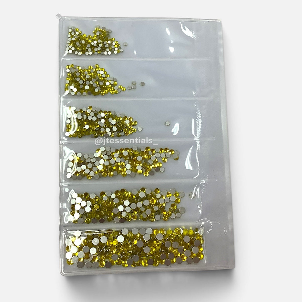 6 grit Yellow - Rhinestone pack different sizes high quality crystals flat back