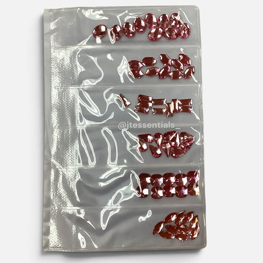 Pink rhinestone shapes -6 grits