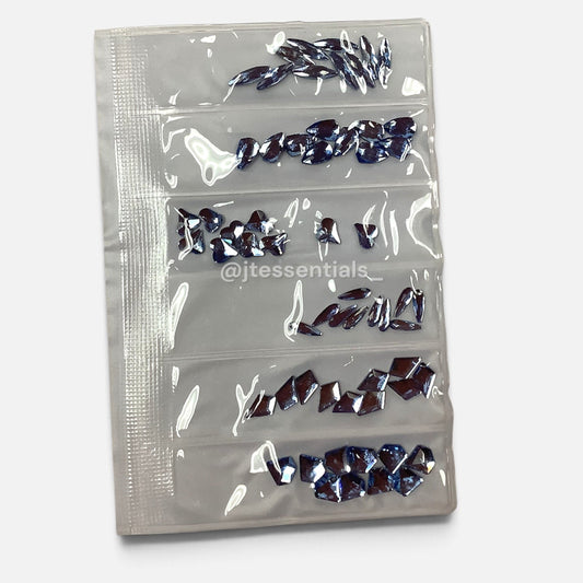 Light Blue Rhinestone Shape- 6 grit pack of crystals for nail decoration