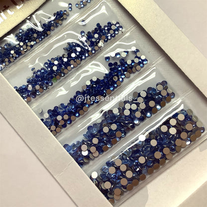 6 grit Light Blue - Rhinestone pack different sizes high quality crystals flat back