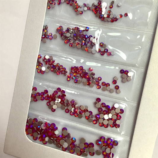6 grit Magenta AB- Rhinestone pack different sizes high quality crystals flat back