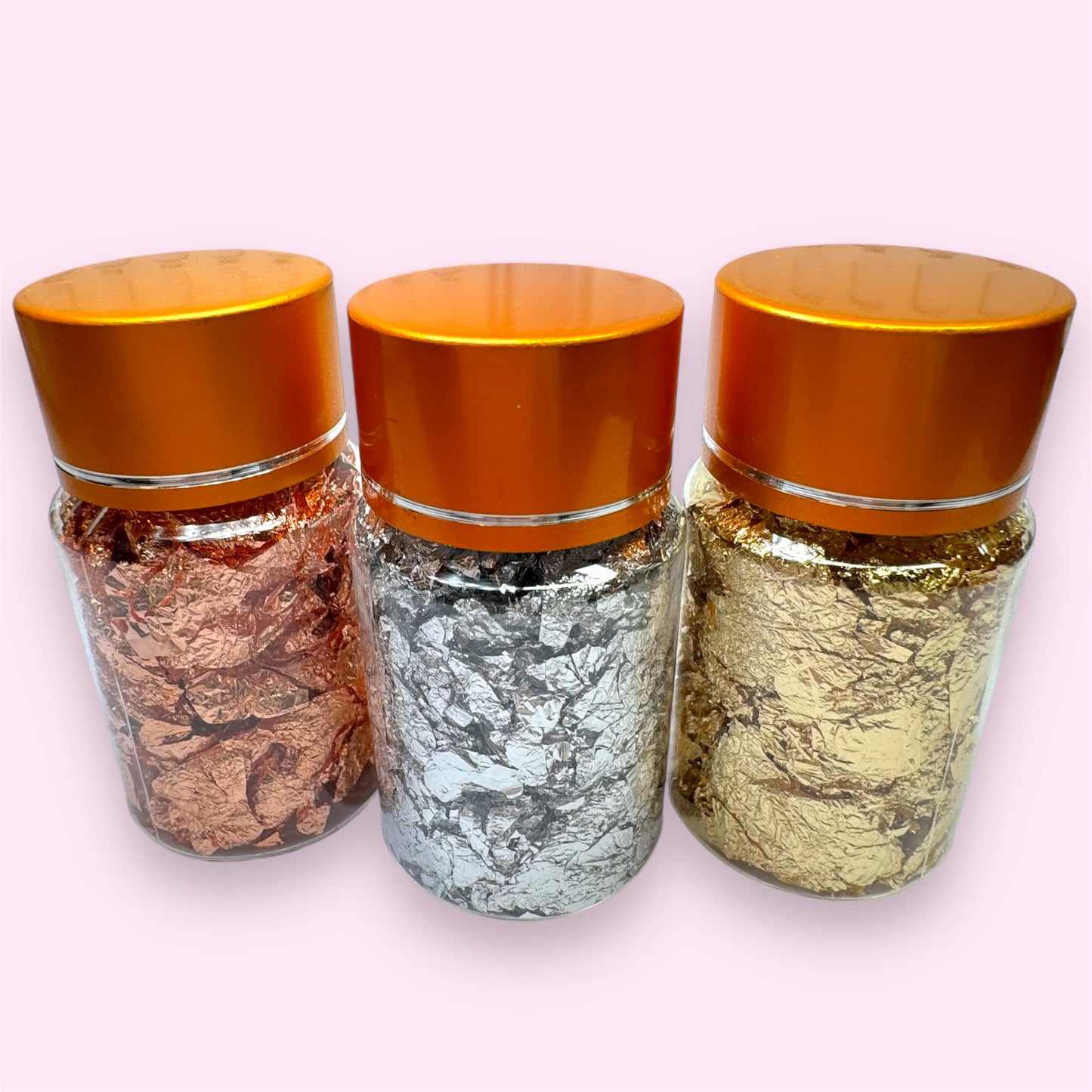 3-Piece Foil Jar Set - Gold, Copper, Silver