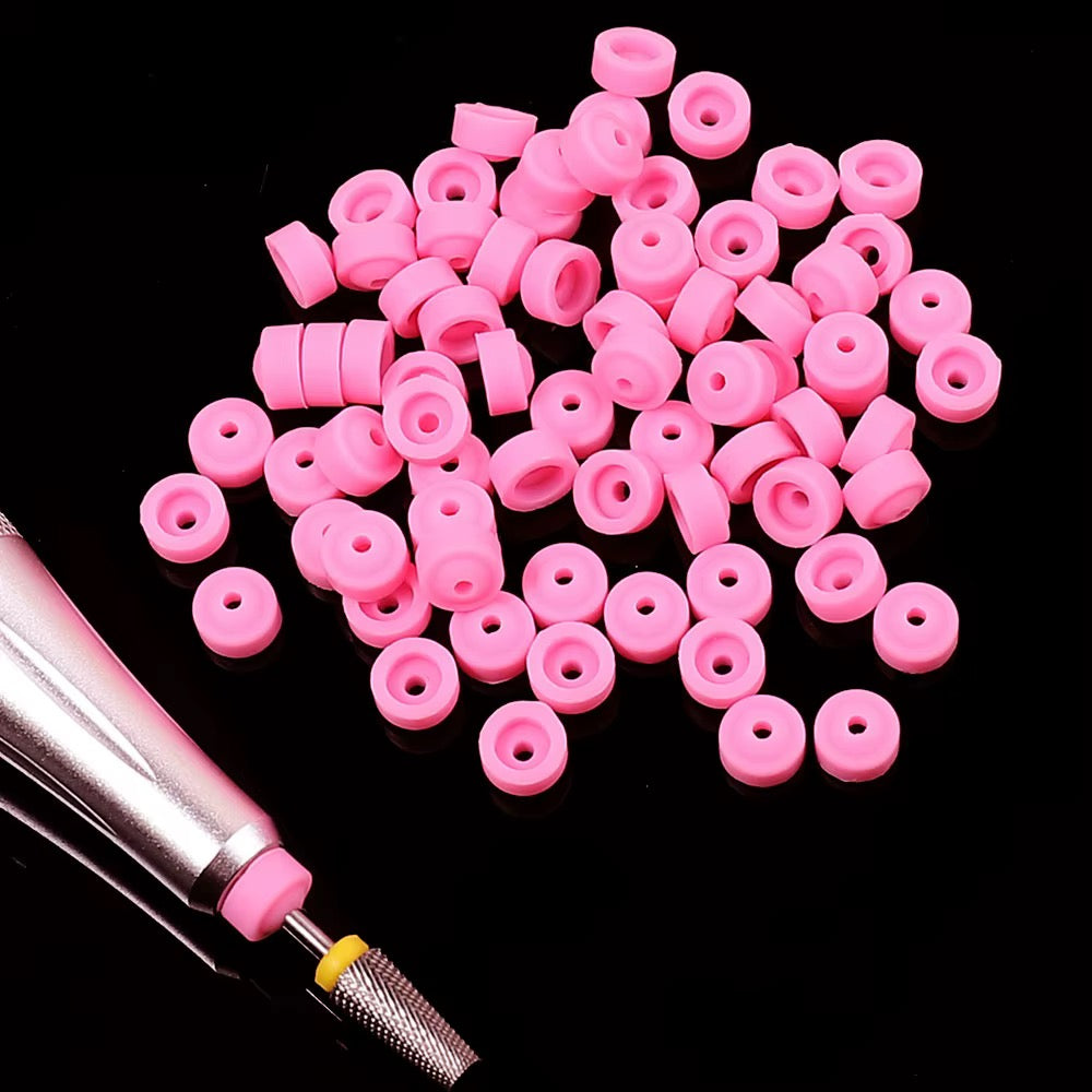 5pcs/bag Prevent Dust Nail Drill Protection Pink
Caps Silicone Dust Collector Stopper for Nail Drill Bit