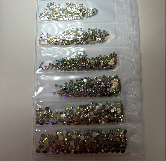 Ab rhinestone flat back - 6 grit pack of crystals for nail decoration - JTessentials