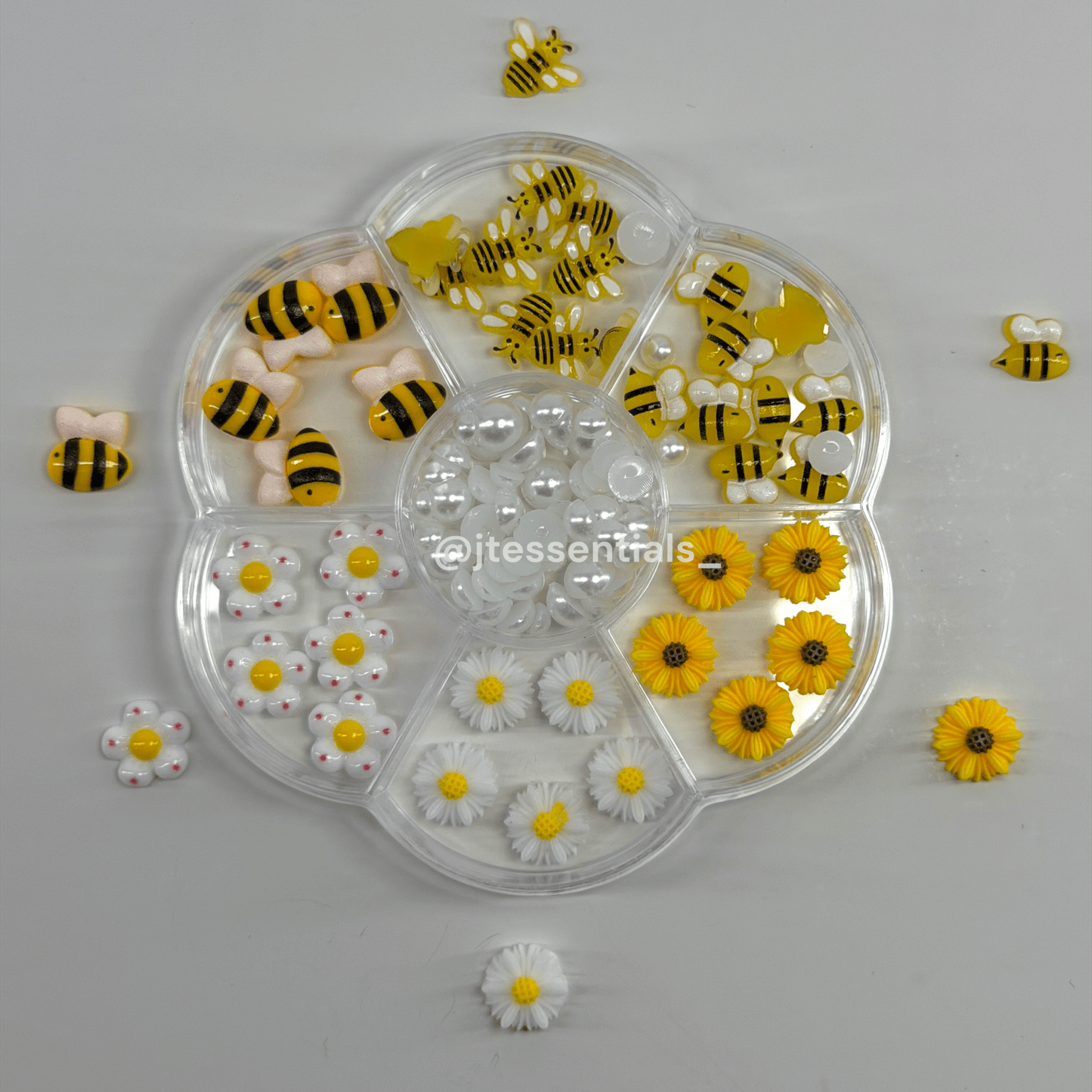 Bee & Flower Nail Charm Kit – Mixed Nail Art Set - JTessentials