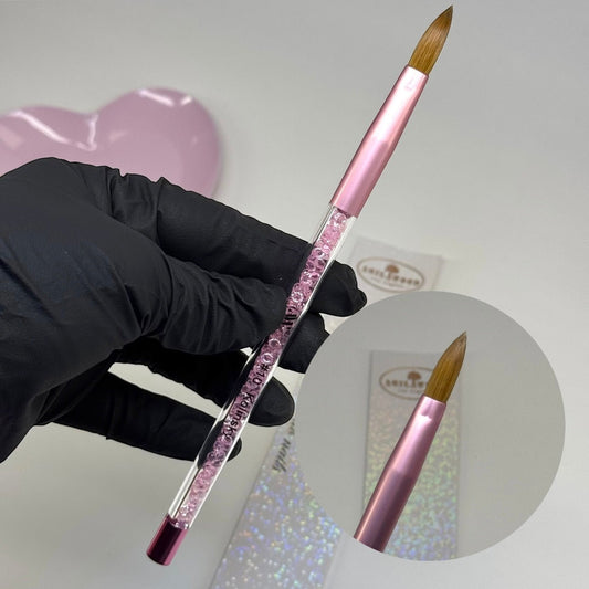 Beginner - Friendly Kolinsky Pink Acrylic Nail Brush - Perfect for Acrylic Applications - JTessentials