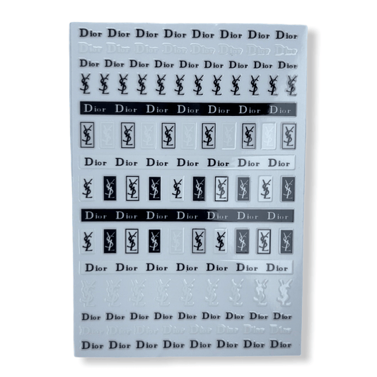 Black and white famous brands sticker - JTessentials