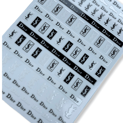 Black and white famous brands sticker - JTessentials