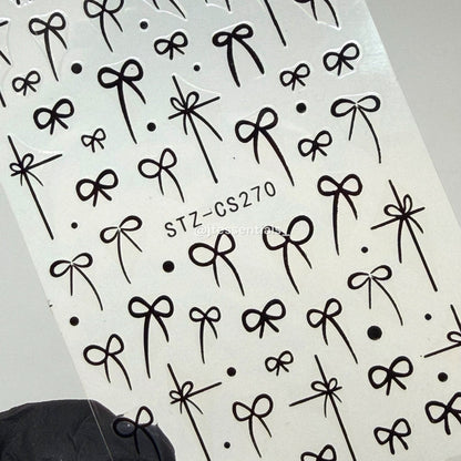 Black Bow Nail Stickers |CS270 - JTessentials