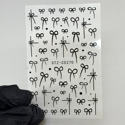 Black Bow Nail Stickers |CS270 - JTessentials