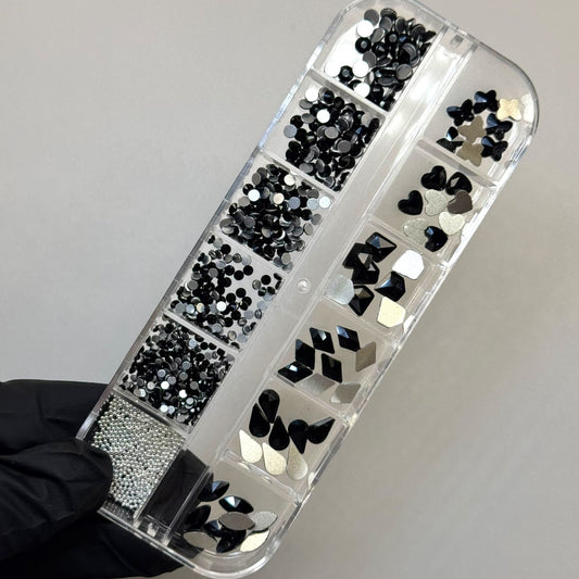 Black flat back Rhinestone Box - High Quality Rhinestone box - JTessentials