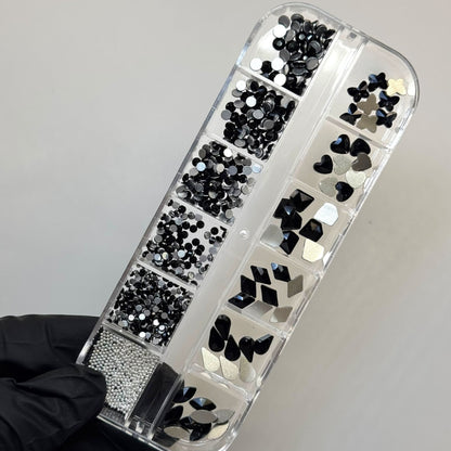Black flat back Rhinestone Box - High Quality Rhinestone box - JTessentials