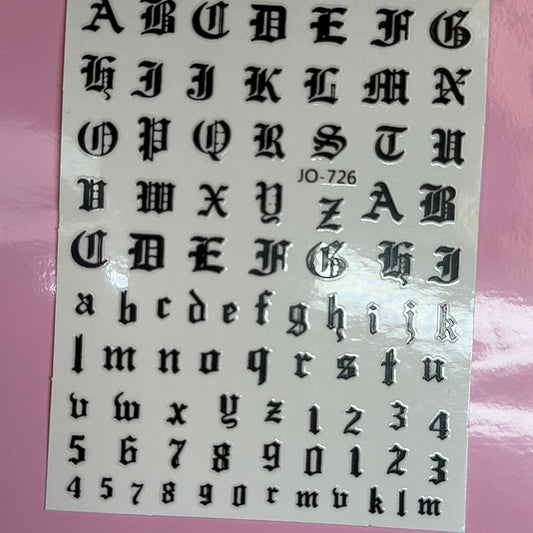 Black Letter - Nail sticker - JTessentials